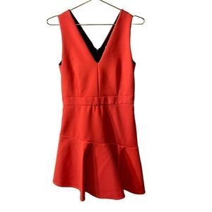 MSGM Orange Double V Neck Fit & Flair Dress Size 44 or US 10